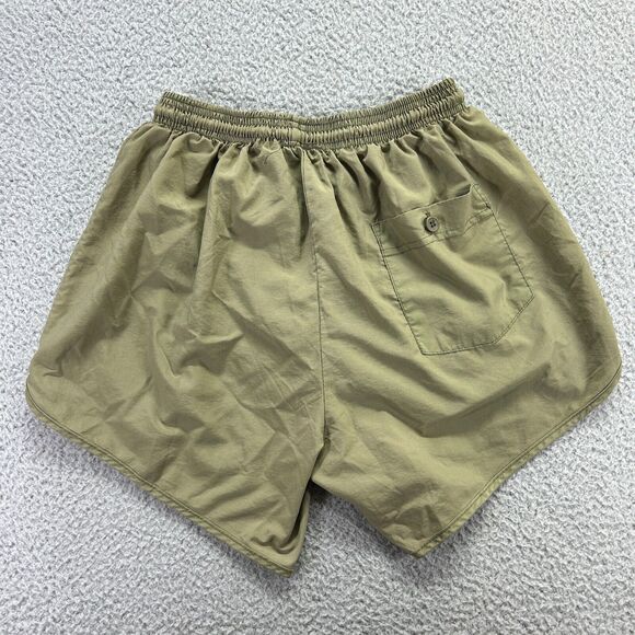 MX3 Mens Army Green Solid Nylon Elastic Waist Drawstring Running Shorts Size M - Picture 3 of 7